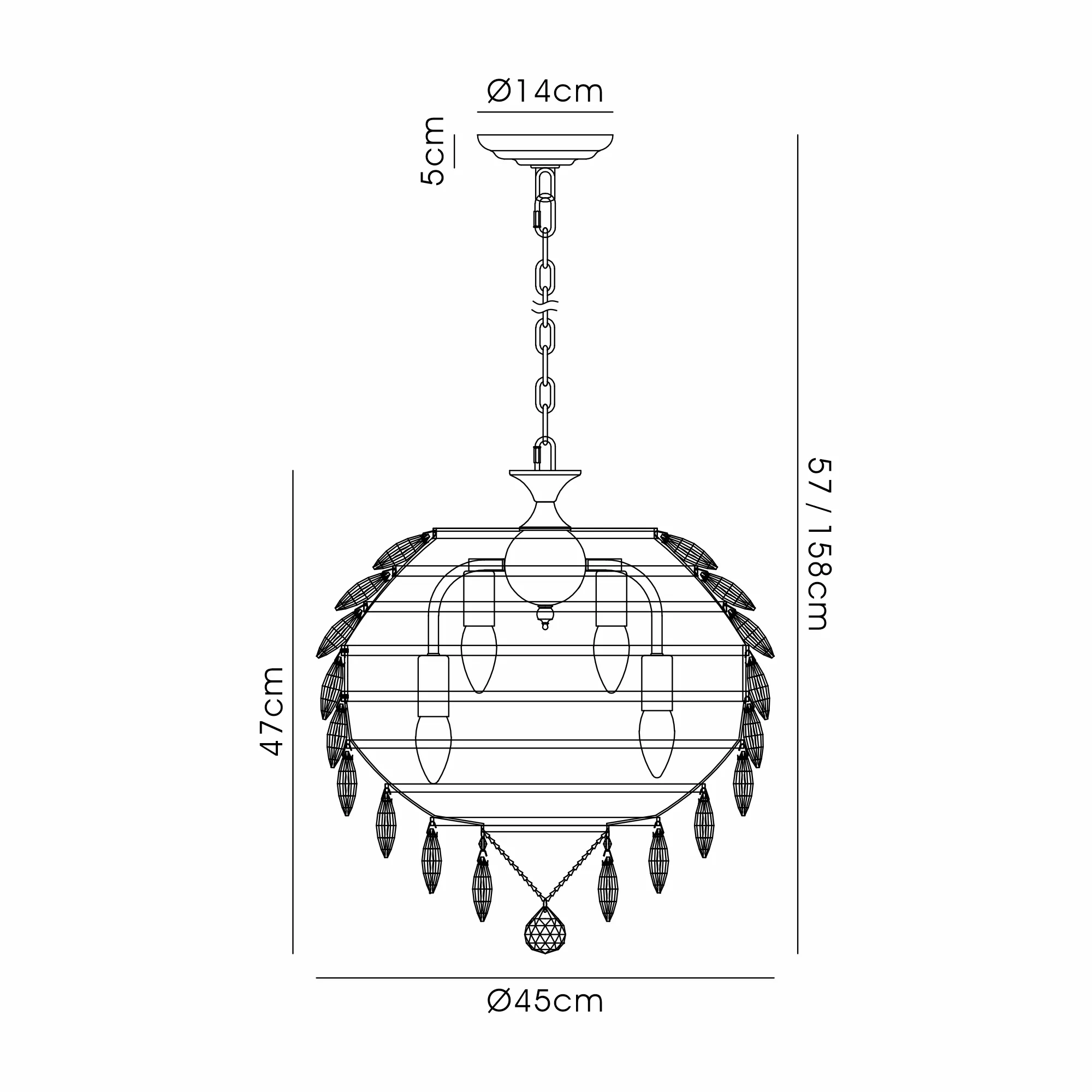 IL32801  Coniston Pendant 6 Light Polished Chrome